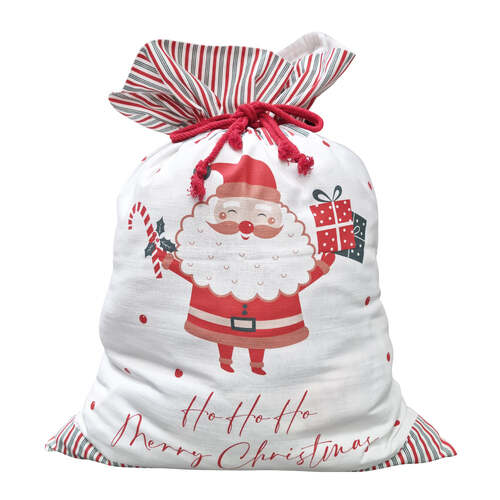 J.Elliot Home Jolly Christmas Santa Sack 60x80cm White Multicolour