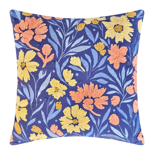 J.Elliot Home Millie Cushion 50x50cm Navy & Dusty Blue Multicolour