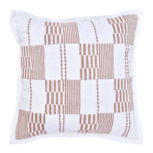 J.Elliot Home Lewis Decorative Couch Cushion 50x50cm Nude & White