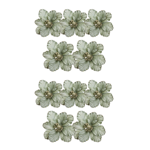 10PK LVD 23cm Plastic Velvet Flower Home Decor - Sage