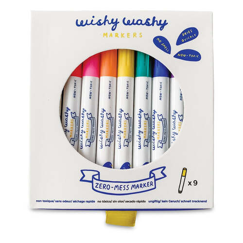 9PK Jaq Jaq Bird Wishy Washy Odorless Erasable Markers 3y+