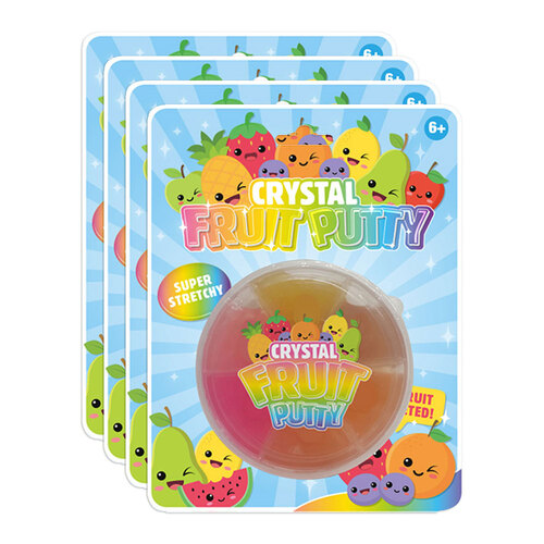 4PK Bensons Crystal Fruit Putty Kids/Childrens Slime Toy 6y+