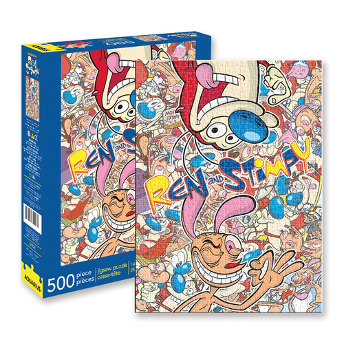 500pc Aquarius Ren & Stimpy 35x48cm Jigsaw Puzzle 3y+