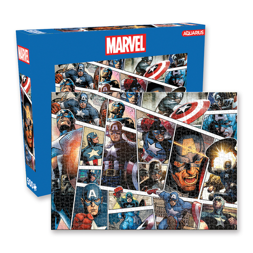 500pc Aquarius Marvel Captain America Panels 35x48cm Jigsaw Puzzle 14y+