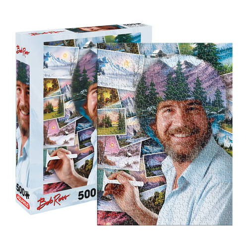 500pc Aquarius Bob Ross Afro 35x48cm JIgsaw Puzzle 14y+