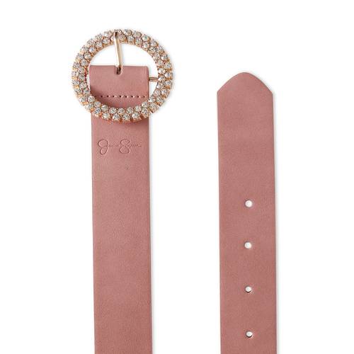 Jessica Simpson Size L/XL Women's Rhinestone Circle Buckle Waist Belt Blush