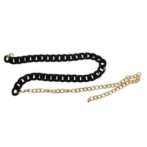 Jessica Simpson Size L/XL Women's Acrylic Chain Waist Belt Black