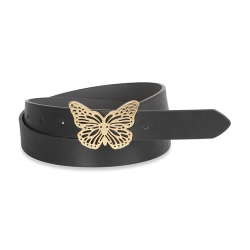 Jessica Simpson Size L/XL Women's Butterfly Feature Buckle Hip Belt Black