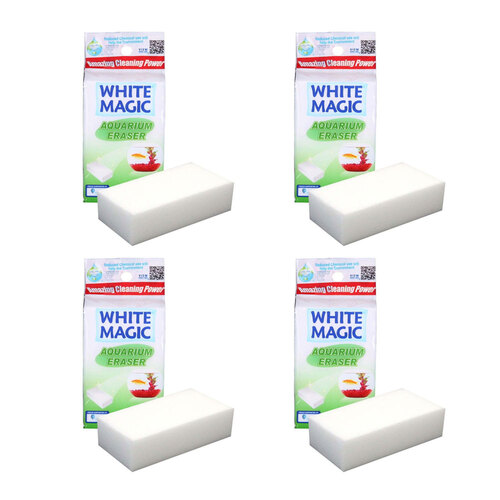 4x White Magic Aquarium Eraser Sponge Glass/Acrylic Fish Tank Cleaner