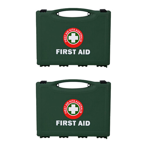 2PK First Aid Kits Australia Deluxe Car First Aid Kit Box - Green