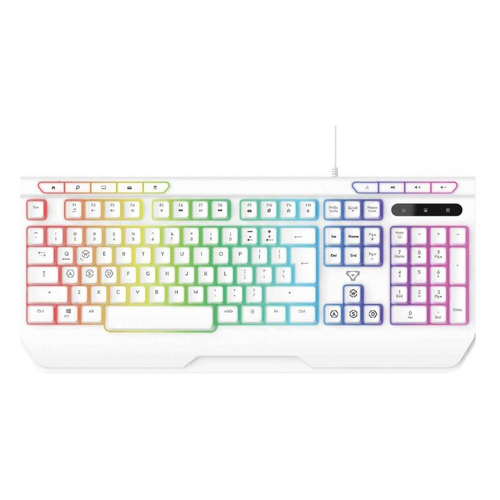 Laser Gaming LED Full Size Wired Keyboard MBK701 For PC - White