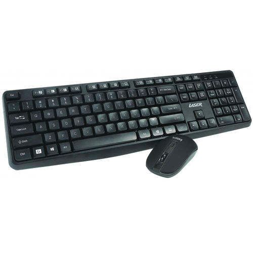 Laser Multimedia Wireless Keyboard & Mouse Combo - Black