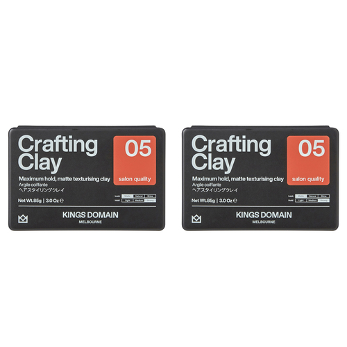 2PK Kings Domain Melbourne Crafting Clay Hair Care/Styling 85g