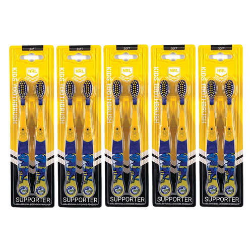 5x 2pc NRL Mascot Parramatta Eels Kids/Toddler Soft Toothbrush 3y+