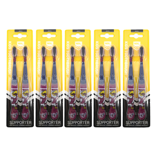 5x 2pc NRL Mascot Manly Sea Eagles Kids/Toddler Soft Toothbrush 3y+