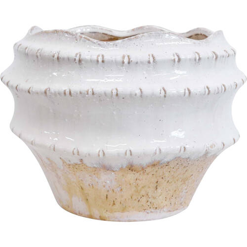 LVD Ceramic Mediterranean Planter Vase Garden Decor 27cm White