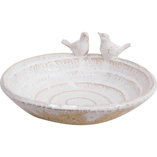 LVD Ceramic Bird Bath Outdoor Garden/Patios Decor 33x30cm