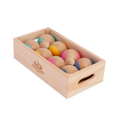 10pc Kinderfeets Boules w/ Box Kids/Children Wooden Play Toy 3y+