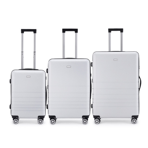 3pc Kate Hill Bloom Wheeled Trolley Hard Suitcase Luggage Set White ...