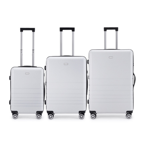 3pc Kate Hill Bloom Wheeled Trolley Hard Suitcase Luggage Set White