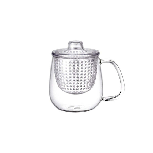 Kinto Unitea Unimug 450ml Brewing Tea Mug w/ Plastic Strainer Clear Med