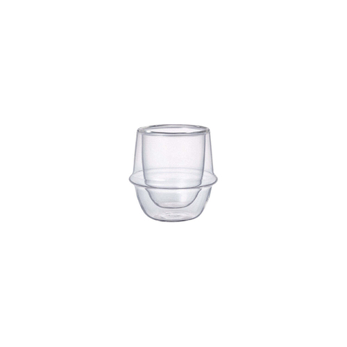 Kinto Kronos Double Walled 80ml Glass Espresso Cup - Clear