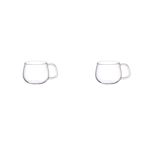 2PK Kinto Unitea 350ml/12.2cm Glass Cup w/ Handle Small - Clear