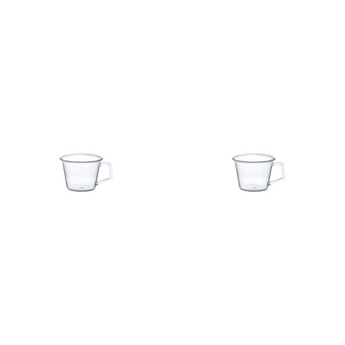 2PK Kinto Cast 90ml Espresso Glass Cup w/ Handle - Clear