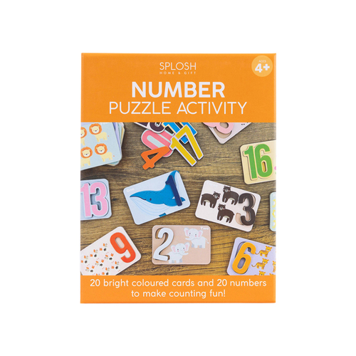 20pc Kids By Splosh Number Puzzle Activity Learning Cards 4y+