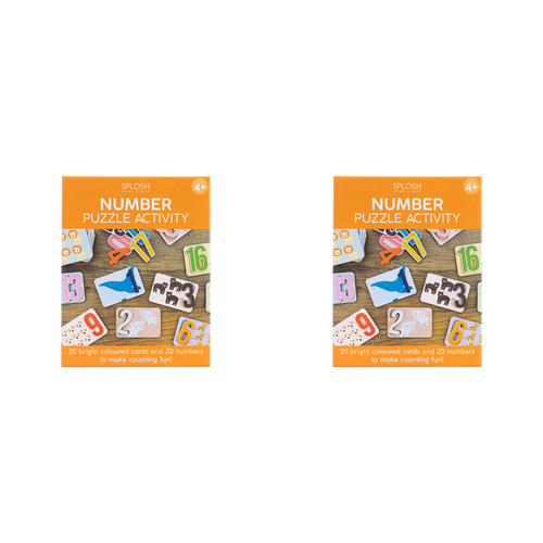 2x 20pc Kids By Splosh Number Puzzle Activity Learning Cards 4y+