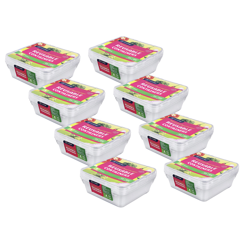 8x 4pc Topchef 950ml Square Food Storage Container w/Lid