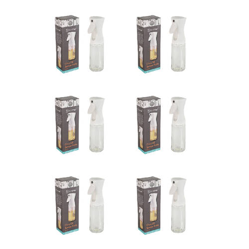 6PK Topchef Glass Oil Sprayer Bottle 220ml Oil Dispenser - White