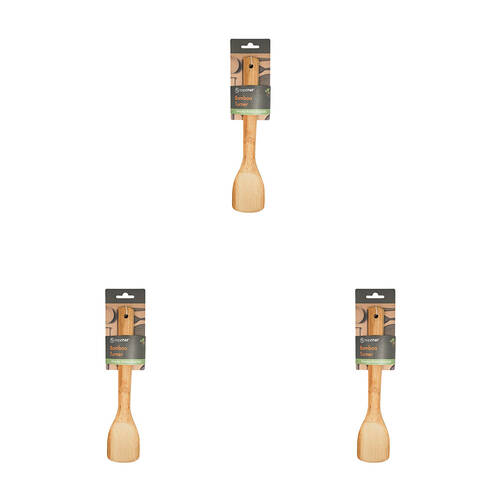 3PK Topchef Non-Stick Bamboo Turner Wooden Kitchen Utensil - Brown