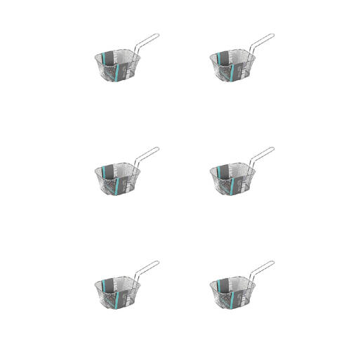 6PK Topchef Stainless Steel Chip Serving Basket 14.5x10cm