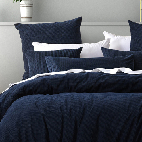 Bianca Lebron King Polyester Quilt Cover Set - Indigo