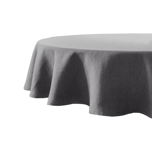 Bambury Home Decor Tableware Linen Round Tablecloth 228cm Charcoal