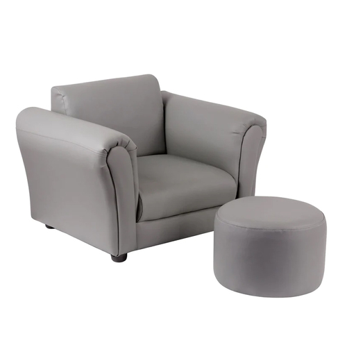 Lenoxx Kids/Children's Sofa With Ottoman Grey 1.5-5y