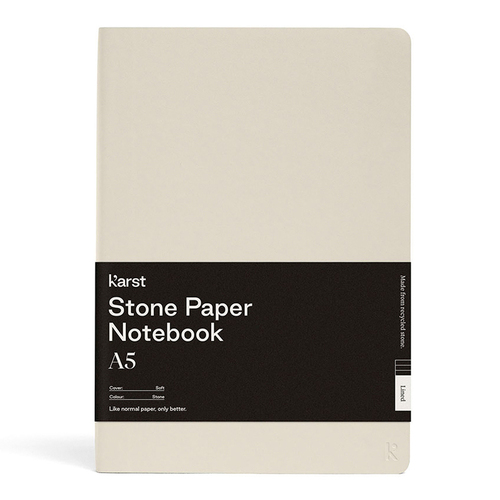 Karst Soft Cover A5 Notebook Plain 100gsm Paper - Stone