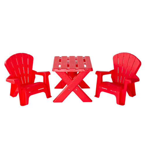 3pc Hacienda Kids Outdoor Table and Chair Set Red 3Y+