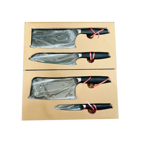 4pc Kuvings Stainless Steel Kitchen Knife Set w/ Box Black