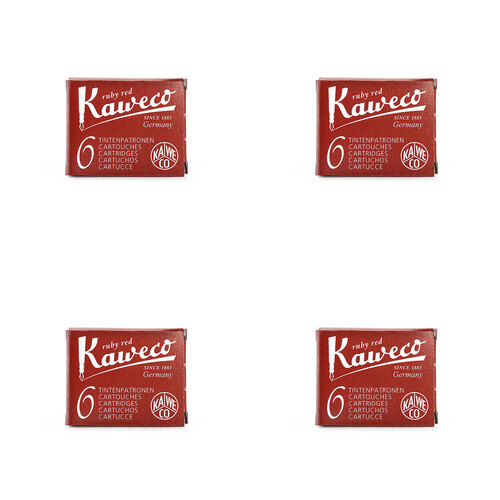 4x 6pc Kaweco Fountain Pen Ink Cartridges Office Stationery - Red