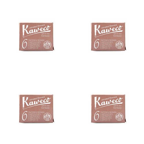 4x 6pc Kaweco Fountain Pen Ink Cartridges Set - Brown