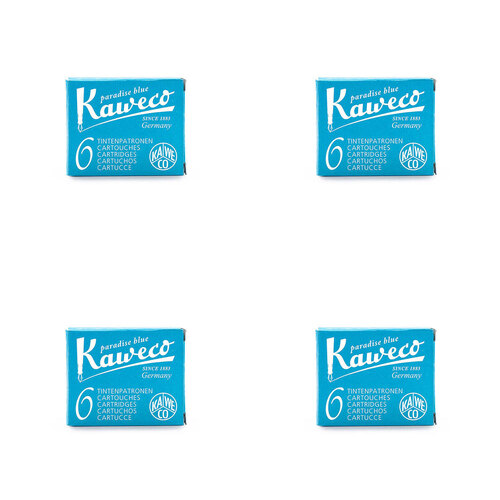 4x 6pc Kaweco Fountain Pen Ink Cartridges Set - Turquoise