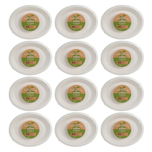 12x 6pc Ecomade Oval Plate Durable Reusable Tableware 31.6cm