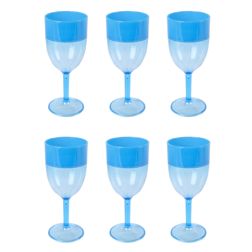 6PK Urban Kitchen Wine Glass Two-Toned Blue 380ml Elegant Design