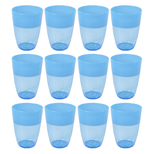 12PK Urban Kitchen Short Tumbler Two-Toned Blue 400ml Modern Design