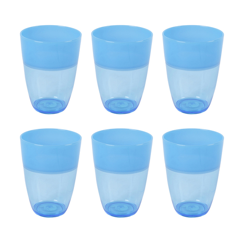 6PK Urban Kitchen Short Tumbler Two-Toned Blue 400ml Modern Design