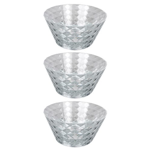 3PK Urban Kitchen Salad Bowl Clear Plastic 25cm for Fresh Salads