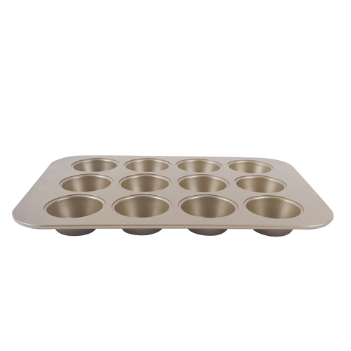 Urban Kitchen Rose Gold 12 Cup Muffin Tray Premium Quality Bakeware 40x28cm