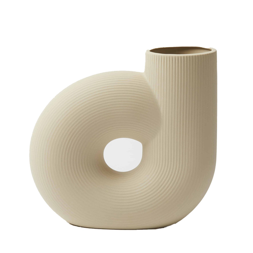 Pilbeam Living Oslo Matte Finish Porcelain Vase Almond